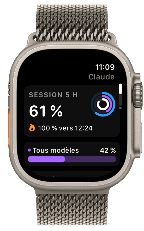 JaugeAI sur Apple Watch